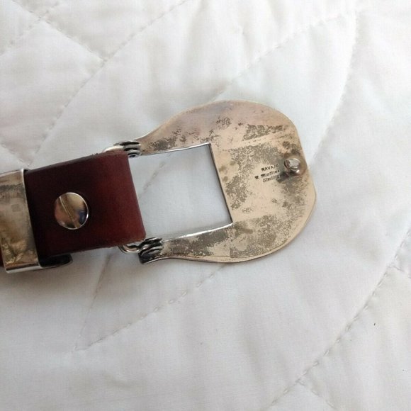 Rick Martinez Navajo Sterling Silver Concho Belt Brown Leather Southwestern main image 4
